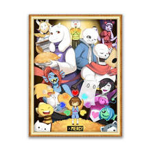 Undertale-Juego de costura artesanal, lienzo impreso de hilo de algodón, decoración del hogar, 11CT, venta al por mayor 2024 - compra barato