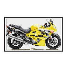 Kit de punto de cruz con pintura de diamante amarillo para motocicleta, bordado de punto de cruz, bordado de punto de cruz, bordado hecho a mano 2024 - compra barato