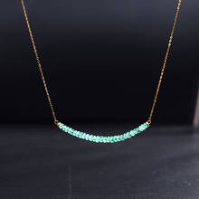 DMBS425 18K Gold Genuine Gemstones Emerald Pendant Color Gemstone Necklace Female Color Gold Clavicle Chain Genuine 2024 - buy cheap