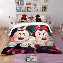 Disney Mickey Minnie Mouse Bedding set Kids Cartoon Disney Duvet Cover Pillowcases Twin Full Queen King Size bed set 2024 - buy cheap