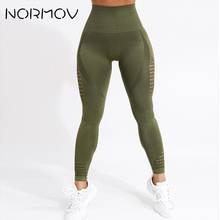 Normov-calças legging femininas sem costura, esportiva, para corrida, academia, fitness, treino, controle de barriga 2024 - compre barato