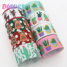 DUWES 1,5 ''50 yardas de Navidad cactus cinta de Grosgrain estampada de Hairbow accesorios bricolaje decoración al por mayor 38mm D1322 2024 - compra barato