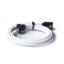 7-контактный кабель для передачи данных SATA 3,0 III SATA3, 50 см, под прямым углом, 6 ГБ/сек., кабели SSD, шнур для жесткого диска с нейлоновой втулкой (белый) 2024 - купить недорого