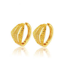 Mxgxfam brincos de argola bordados 24 k, cor dourada amarela, de boa qualidade, joias femininas da moda 2024 - compre barato