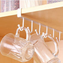 Kitchen Storage Rack Cupboard Hanging Coffee Cup Organizer Closet Clothes Shelf Hanger Wardrobe Glass Mug Holder with 6 Hooks 2024 - buy cheap