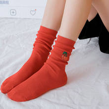 New Fashion Harajuku Women Cotton Long Socks Japanese Novelty Fruit Strawberry Pattern Socks Hiphop Solid Cotton Cool Socks 2024 - buy cheap