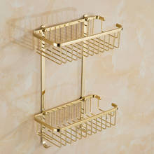Bathroom corner Shelf  Slid brass Shower Holder Rack Wall-mounted square Shower basket bathroom accessories 2024 - buy cheap