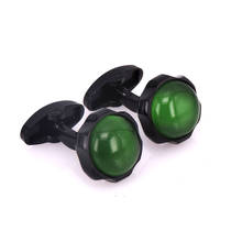 Gemelos de circonita verde de diseño de alta calidad, botones de puño de camisa francesa para hombre, estilo de lujo 2024 - compra barato