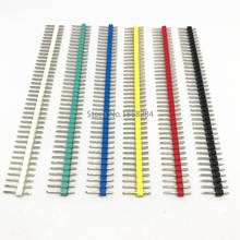 100pcs/lot =2.54mm Black + White + Red + Yellow + Blue  Single Row Male 1X40 Pin Header Strip 2024 - buy cheap