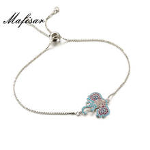 Mafisar Box Chain Bracelet Fashion Micro Pave Cubic Zirconia Elephant Charm Bracelet For Elegant Women Dropship 2024 - buy cheap