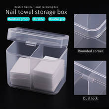New 2 Grids Transparent Plastic Nail Towel Storage Box Multifunction Cotton Pad Swab Manicur-towel Receiving Box Nail Art Tools 2024 - buy cheap