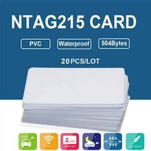 20 piezas tarjetas NFC blancas en blanco para etiquetas de PVC NTAG215, pegatinas de Chip de 504Bytes, impermeables 2024 - compra barato