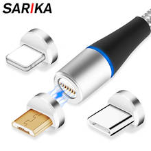 Sarika 3A Magnetic Charger Magent Cable For iPhone Android Micro USB Type C Mobile Phone Fast Charging Magnet Charger Data Cable 2024 - buy cheap