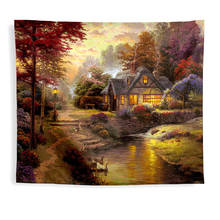 forest farmhouse tapestry Sunset glow river duck   wall blanket home decor dorm room wall cloth tapestries 2024 - buy cheap