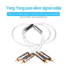 YYAUDIO Hifi RCA to RCA Cable pure silver main core Siver-plated screening RCA plug to rca Male audio Cable 2024 - buy cheap