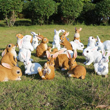 Estatuillas de animales de simulación Pastoral, adornos de resina de conejo, esculturas de césped al aire libre, artesanías para la decoración del jardín 2024 - compra barato