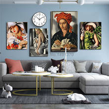 Tamara de lempicka sexy mulher pintura a óleo cartazes e impressões decorativos da arte da parede lona fotos para sala de estar decoração casa 2024 - compre barato