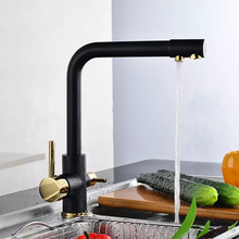 Filter Swivel Drinking Water Black Kitchen Faucet Dual Handle Mixer Seven Letter Design 360 Rotation Water Purification Tap 2024 - buy cheap