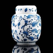 Caja clásica de Jingdezhen para almacenamiento de té, tarro sellado de porcelana blanca y azul, estilo chino tradicional 2024 - compra barato