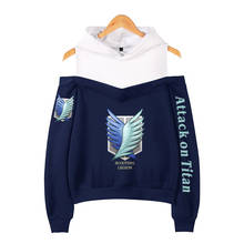Japan Anime Attack on Titan Women Hoodies Sweatshirts Harajuku Sexy Off Shoulder Pullover Hooded Jacket Female Tracksuit Cosplay 2024 - buy cheap