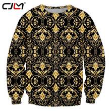 Cjlm moletom masculino com estampa 3d, pulôver solto masculino de tamanho grande com estampa dourada de luxo fashion para inverno 5xl 2024 - compre barato