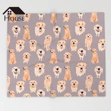 BIGHOUSES Throw Blanket Golden Retriever on Green Throw Blanket Warm Microfiber Blanket 2024 - buy cheap