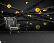 Beibehang personalizar novo moderno e minimalista geométrico tridimensional luz quarto de luxo fundo papel de parede papier peint 2024 - compre barato