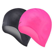 Женская плавательная шапка с длинными волосами, силиконовая защитная шапка для ушей для мужчин и женщин, большая Неопреновая латексная шапка для девушек 2024 - купить недорого