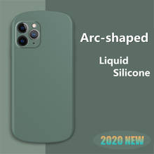 Дугообразный жидкий силиконовый чехол для iPhone 11 Pro Max 12 Mini 12 Pro X XR XS MAX SE 2020 6 6s 7 8 Plus, чехол с полной защитой 2024 - купить недорого