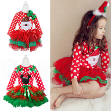 Рождественское праздничное платье для маленьких девочек, детское платье-пачка для дня рождения, костюм маленькой принцессы Детская Новогодняя одежда для девочек от 1 до 6 лет 2024 - купить недорого