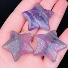 Natural Flourite Hand Carved Five-Pointed Star Crystal Healing Home DIY Decorative 2024 - buy cheap