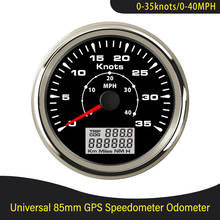 Velocímetro GPS para barco, velocímetro marino, odómetro de 0-35nudos, 0-40MPH, 85mm, 8 colores de retroiluminación, 12V/24V, novedad 2024 - compra barato