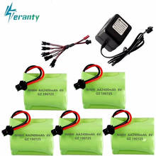 Upgrade 6v 2400mah NiMH Battery + charger For Rc Toys Cars Tanks Robots Guns Boats AA Ni-MH 700mah 6v Rechargeable Battery Pack 2024 - buy cheap