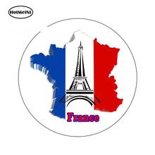 HotMeiNi 13cm x 12.8cm Cartoon Graphics FRANCE MAP FLAG ROUND SOUVENIR FRIDGE MAGNET Vinyl Waterproof Car Stickers 2024 - buy cheap