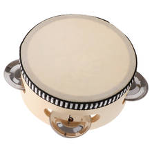 Pandereta para niños y niños, campana de tambor de mano de 4 pulgadas, regalo de percusión de madera 2024 - compra barato