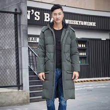 Men's Cotton Coat Men's Large size Over the Knee Long Coat Men's Army green Hooded Winter coat More size XL-10XL 2024 - buy cheap