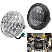 1pcs DC 12V 7" Round Motorcycle LED Headlamp 7 Inch Retro Headlight Universal Scooter Front Light Motor Zinc Alloy Lamp 2024 - buy cheap