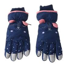 Guantes de nieve impermeables para niños, manoplas de esquí con aislamiento térmico y orejas de dibujos animados, XXUF 2024 - compra barato