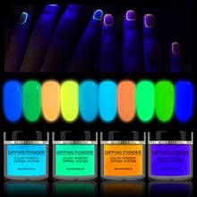 Nail Art Glow Pigment Dipping Powder Luminous Nail Decorations Fluorescent Glitter Dust UV Gel Polish Infiltration powder TSLM1 2024 - buy cheap