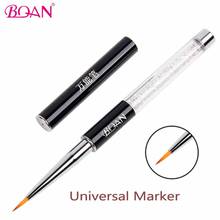 BQAN Universal Nail Brush Crystal Acrylic Nail Art Brushes UV Gel Painting Line Brush Nylon Hair Pen Manicure Nail Liner Tools 2024 - купить недорого