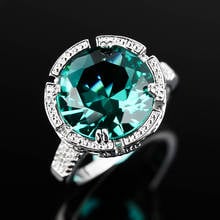 Fashion Green Stone Rings for Women Gift Glass Filled Wedding Princess Promise Engagement Ring   Jewelry Party Accessories 2024 - buy cheap