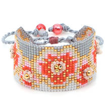 Go2boho MIYUKI Bracelet Flower Jewelry Women Pulseras Mujer 2019 Cuff Bracelets Handmade Loom Woven Bohemian Fashion Summer Sea 2024 - buy cheap