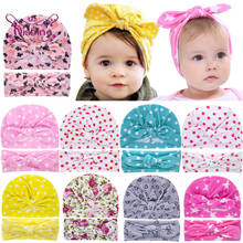 Nishine Baby Girls Dot Bunny Ears Hat and Headband Set Cute Infant Print Cap Children Rabbit Lug Hairband Toddler Headwear Gift 2024 - buy cheap