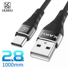 Tipo c cabo usb kaku 1m de carregamento rápido tipo-c cabo para huawei USB-C carregador de fio 2024 - compre barato