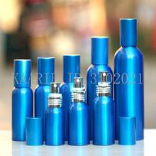 1-2pcs 30-500ml blue Aluminum empty spray bottle blue cap Fine Mist Refill/silver sprayer cosmetic jar Sample subpackage travel 2024 - buy cheap