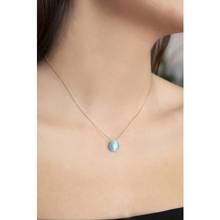 Silver Water Blue Facet Cut Natural Stone 925 Sterling Silver Necklace 2024 - buy cheap