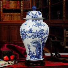 Jingdezhen cerâmica templo jar antigo porcelana frascos de gengibre vasos decorativos pintados à mão antigo porcelana jar 2024 - compre barato