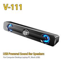 V-111 компьютерный динамик USB проводной мощный бар 9D стерео сабвуфер бас 2 динамик для ПК ноутбука телефона планшета объемный звук коробка 2024 - купить недорого