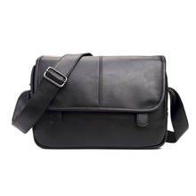 Men's Leather Shoulder Messenger Bags Satchels Soft PU Leather Solid Good Workmanship Crossbody Bag for Men Luxury Fashion 2020 2024 - buy cheap
