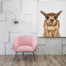 Arte da parede alpaca animais pintura imagens decoração do salão de beleza moda lhama impressões e cartazes para sala de estar decoração para casa 2024 - compre barato